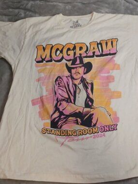 Tim McGraw Tour Tshirt XL 2024 Standing Room Only Tour Dates Concert Graphic